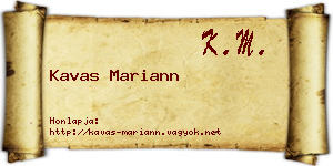 Kavas Mariann névjegykártya