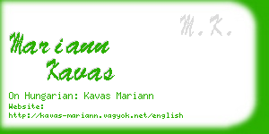 mariann kavas business card